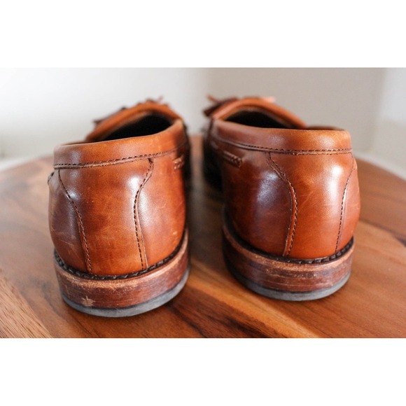 Allen Edmonds Shoes Mens 9.5 D Brown Leather Slip On Cody Loafers Woven Tassel main image 6